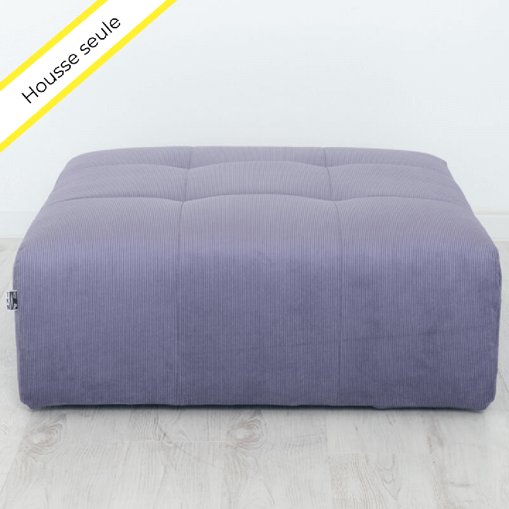 HOUSSE POUF CARRE VELOURS COTELE SCALA