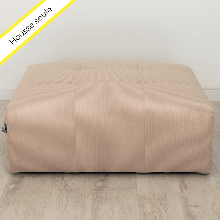 HOUSSE POUF CARRE VELOURS COTELE SCALA