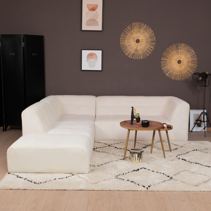 POGO HR VELOURS COTELE-canapé modulable velours côtelé 5 places