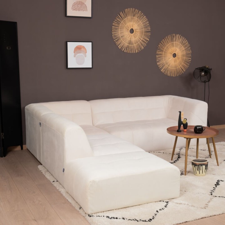 POGO HR VELOURS COTELE-canapé modulable velours côtelé 5 places