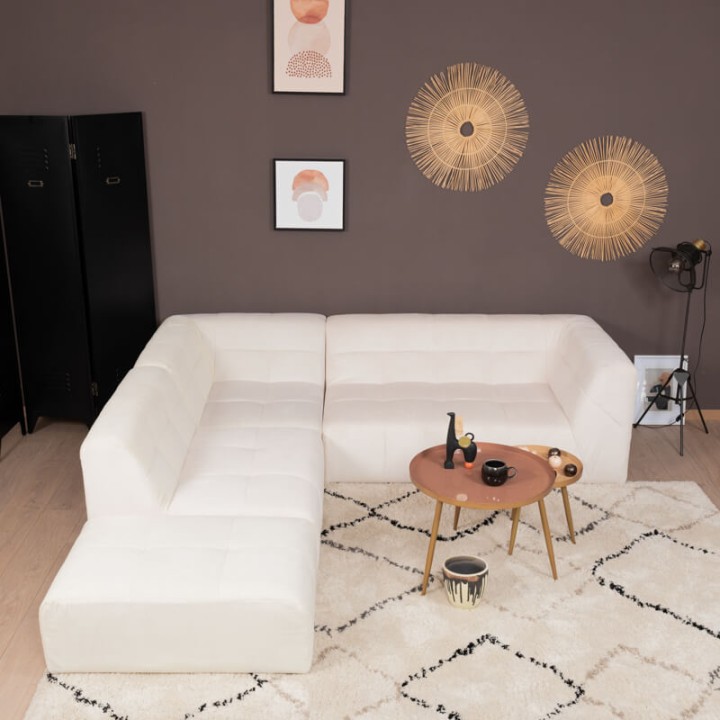 POGO HR VELOURS COTELE-canapé modulable velours côtelé 5 places