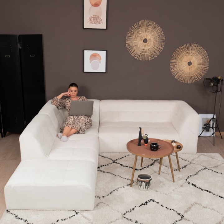 POGO HR VELOURS COTELE-canapé modulable velours côtelé 5 places