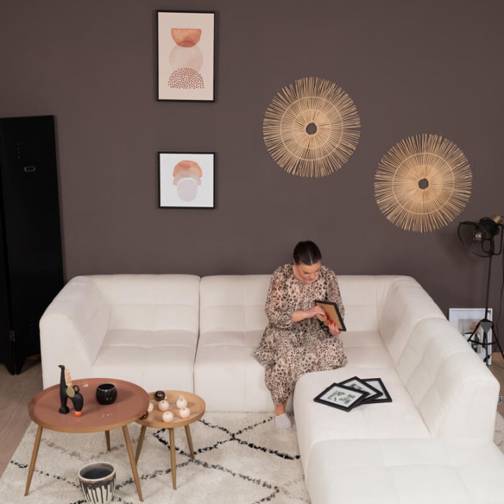 POGO HR VELOURS COTELE-canapé modulable velours côtelé 5 places