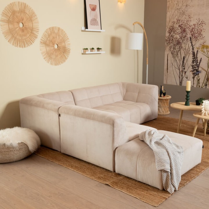 POGO HR VELOURS COTELE-canapé modulable velours côtelé 5 places