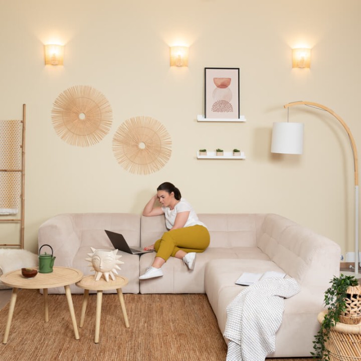 POGO HR VELOURS COTELE-canapé modulable velours côtelé 5 places