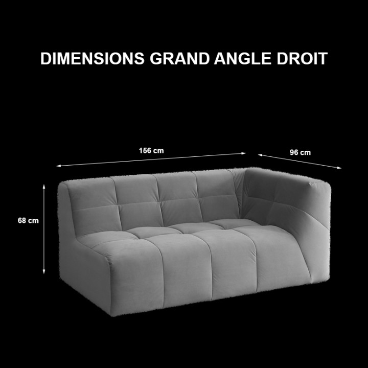 Grand Angle Droit HR Velours Cotelé Scala - Canapé Modulable