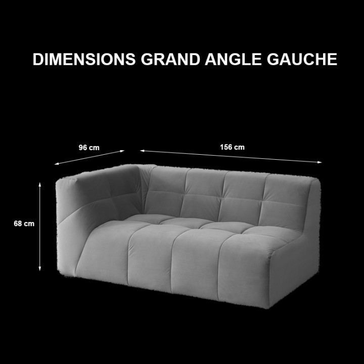 Grand Angle Gauche HR Velours Cotelé Scala - Canapé Modulable
