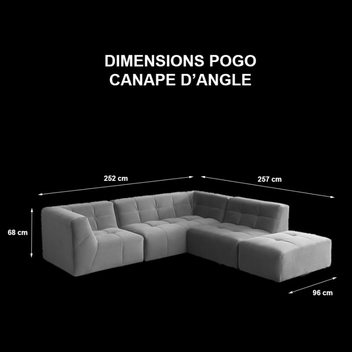 POGO HR VELOURS COTELE-canapé modulable velours côtelé 5 places
