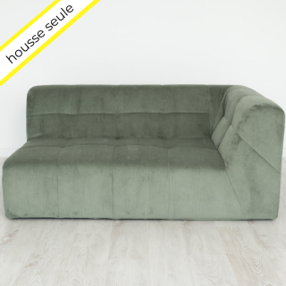 HOUSSE ANGLE DOUBLE DROIT VELOURS COTELE