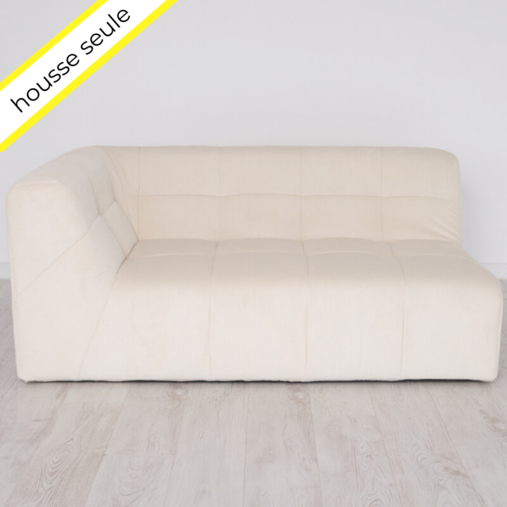 HOUSSE ANGLE DOUBLE GAUCHE VELOURS COTELE