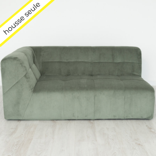 HOUSSE ANGLE DOUBLE GAUCHE VELOURS COTELE