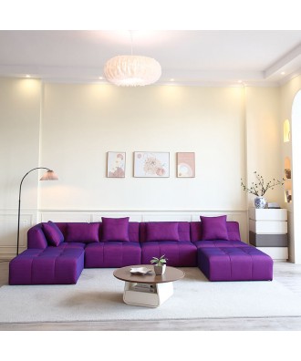 Canapé panoramique tissu 3D violet PANAMAX