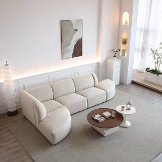 Canapé d'angle modulable beige FADO