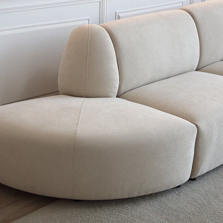 Canapé d'angle modulable beige FADO