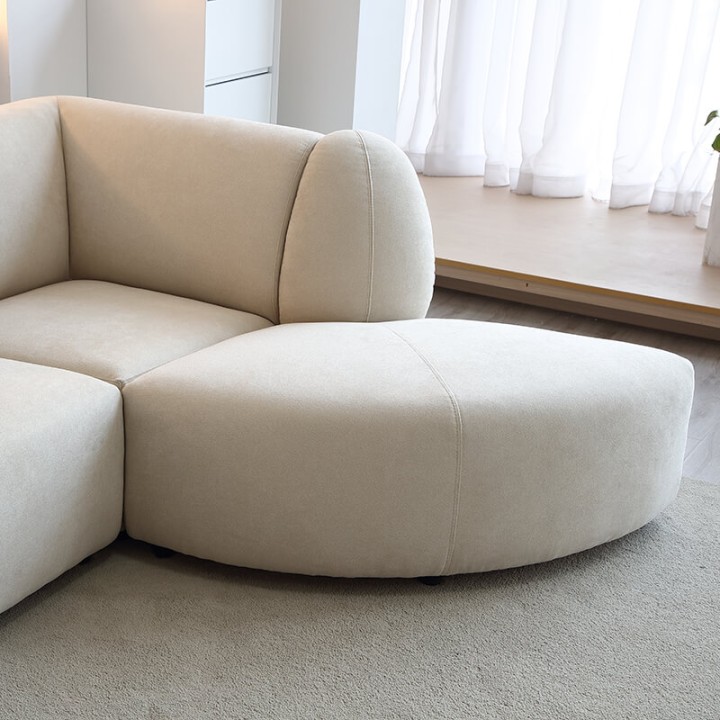 Canapé d'angle modulable beige FADO