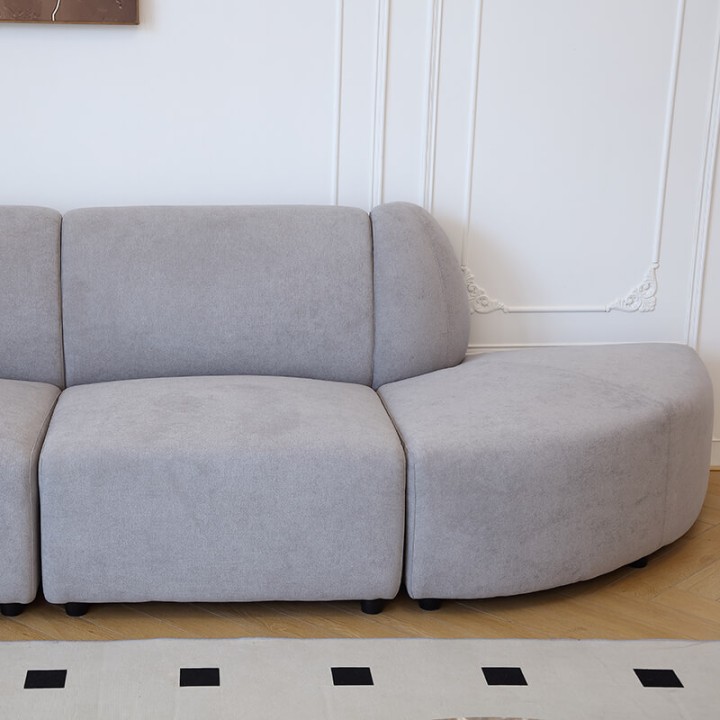 Canapé d'angle modulable gris clair FADO