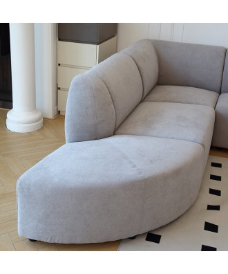 Canapé d'angle modulable gris clair FADO