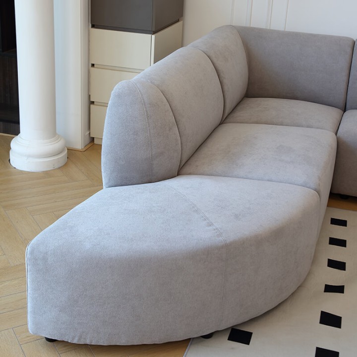 Canapé d'angle modulable gris clair FADO