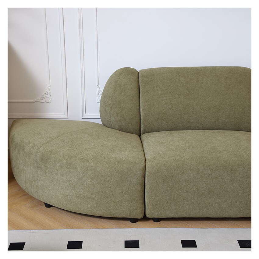 Canapé d'angle modulable vert mousse FADO