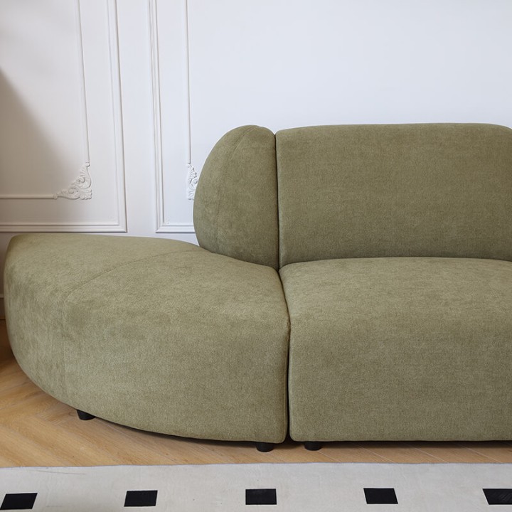 Canapé d'angle modulable vert mousse FADO