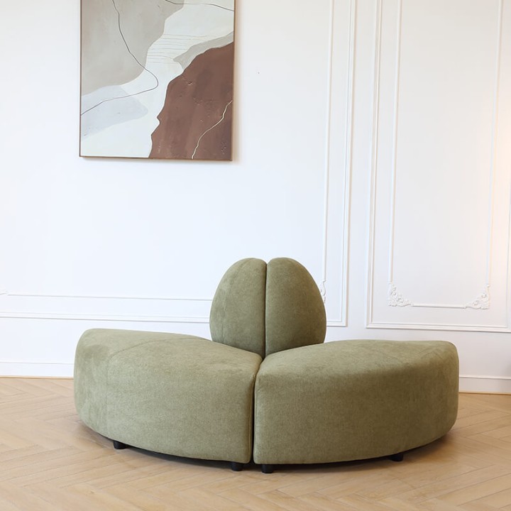 Canapé d'angle modulable vert mousse FADO