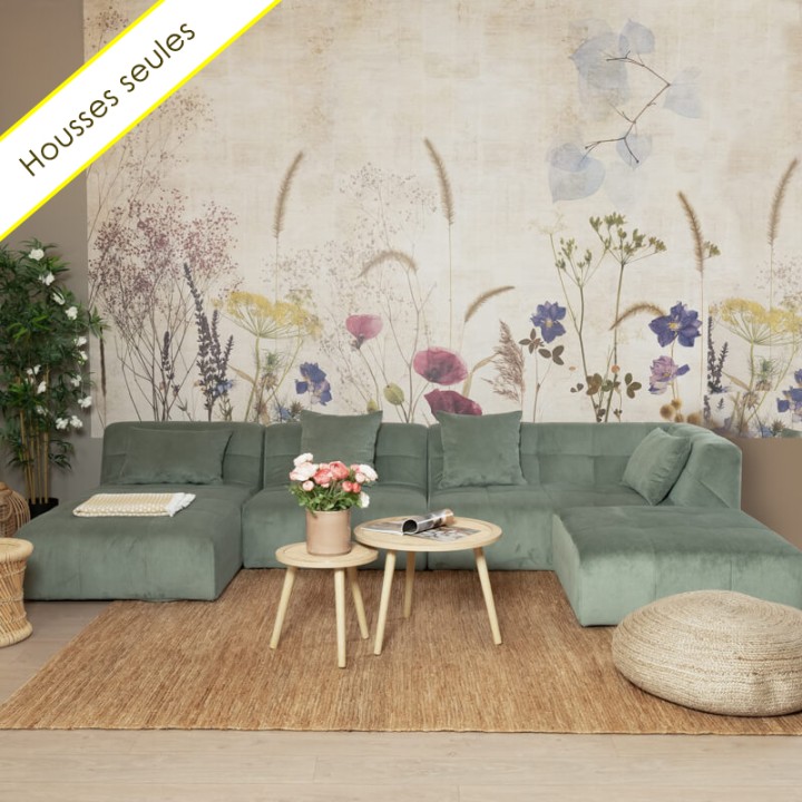 HOUSSES POGO CONCEPT 4 MODULES VELOURS COTELE