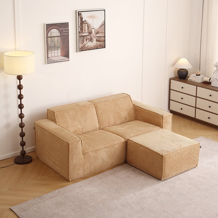 Folio -  Canapé compressé 2 places + 1 pouf livraison offerte