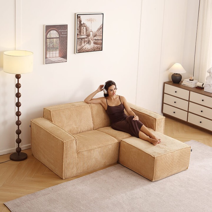 Folio -  Canapé compressé 2 places + 1 pouf livraison offerte