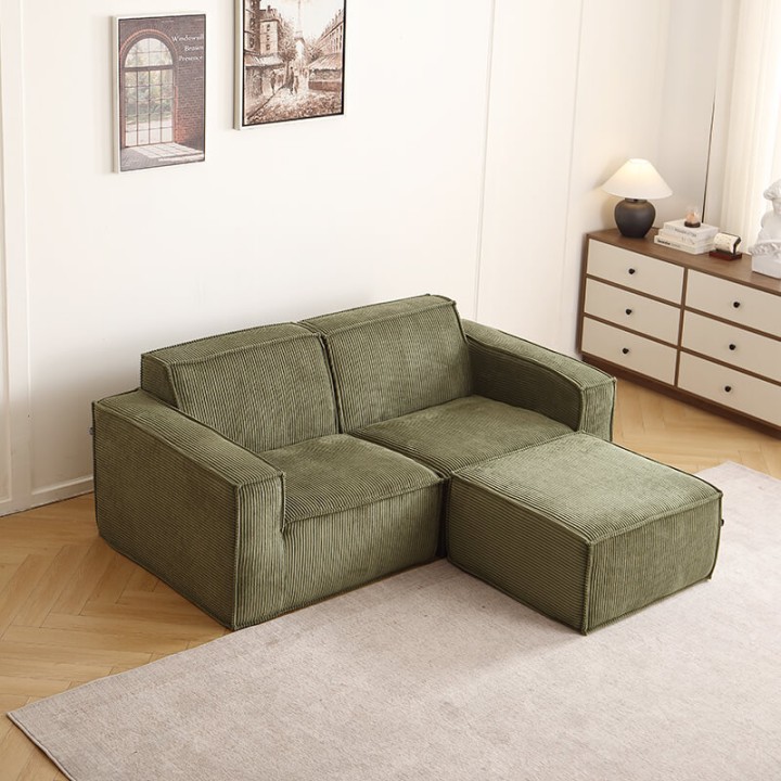 Folio -  Canapé compressé 2 places + 1 pouf livraison offerte