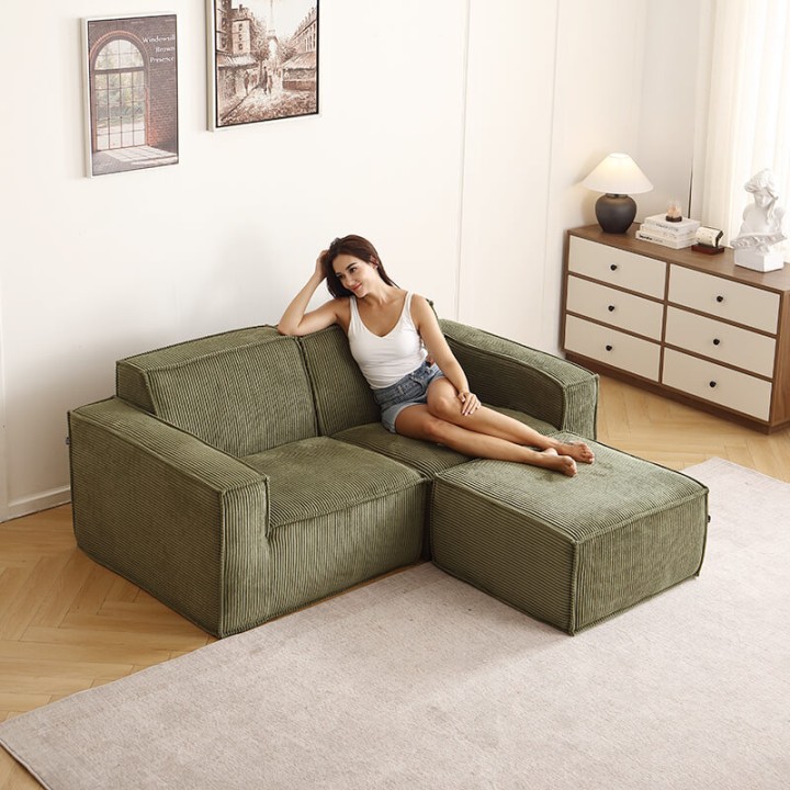 Folio -  Canapé compressé 2 places + 1 pouf livraison offerte