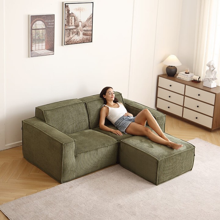Folio -  Canapé compressé 2 places + 1 pouf livraison offerte