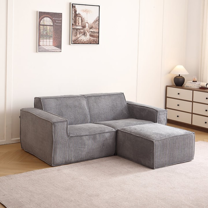 Folio -  Canapé compressé 2 places + 1 pouf livraison offerte