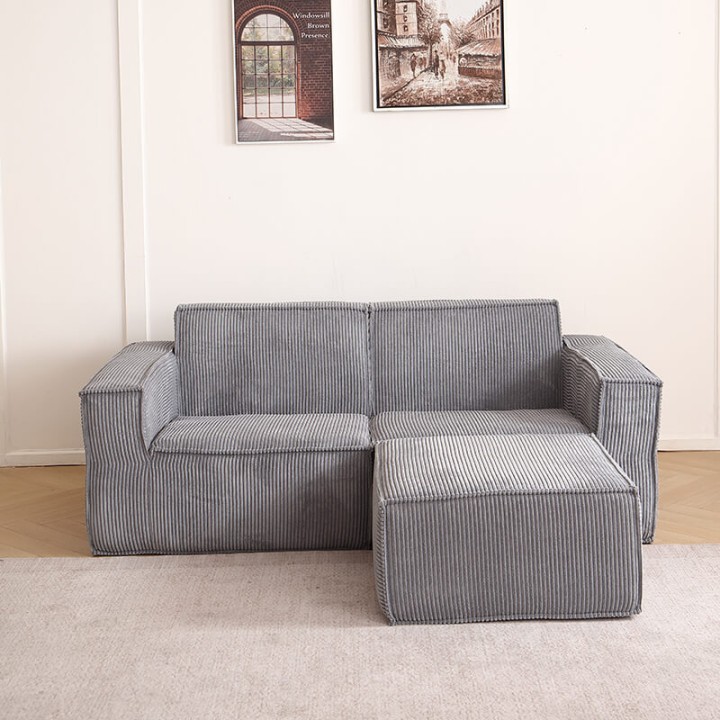 Folio -  Canapé compressé 2 places + 1 pouf livraison offerte