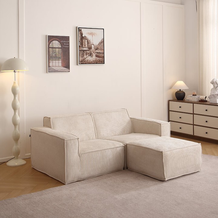 Folio -  Canapé compressé 2 places + 1 pouf livraison offerte