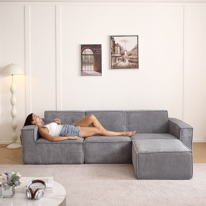 Folio -  Canapé compressé 3 places + 1 pouf livraison offerte