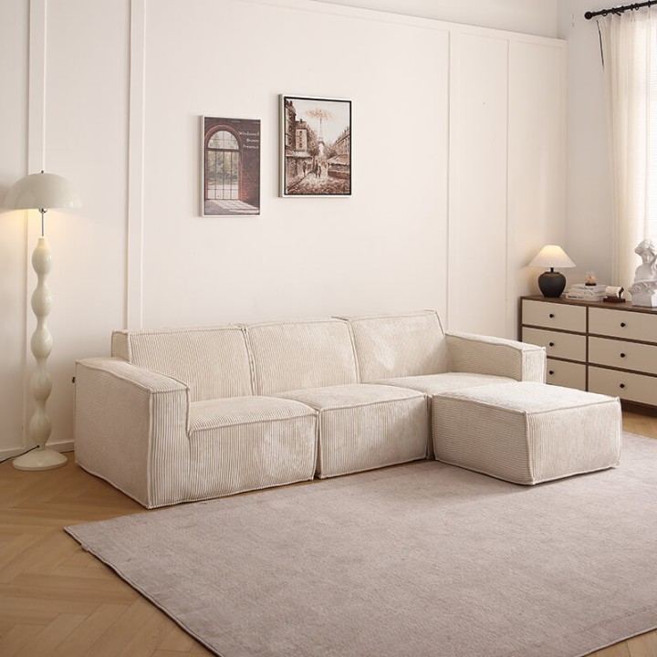 Folio -  Canapé compressé 3 places + 1 pouf livraison offerte
