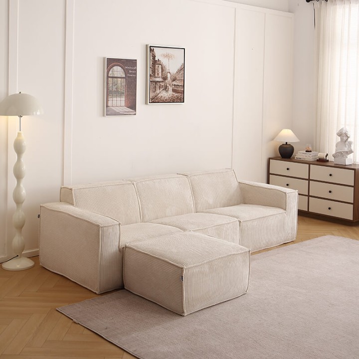 Folio -  Canapé compressé 3 places + 1 pouf livraison offerte