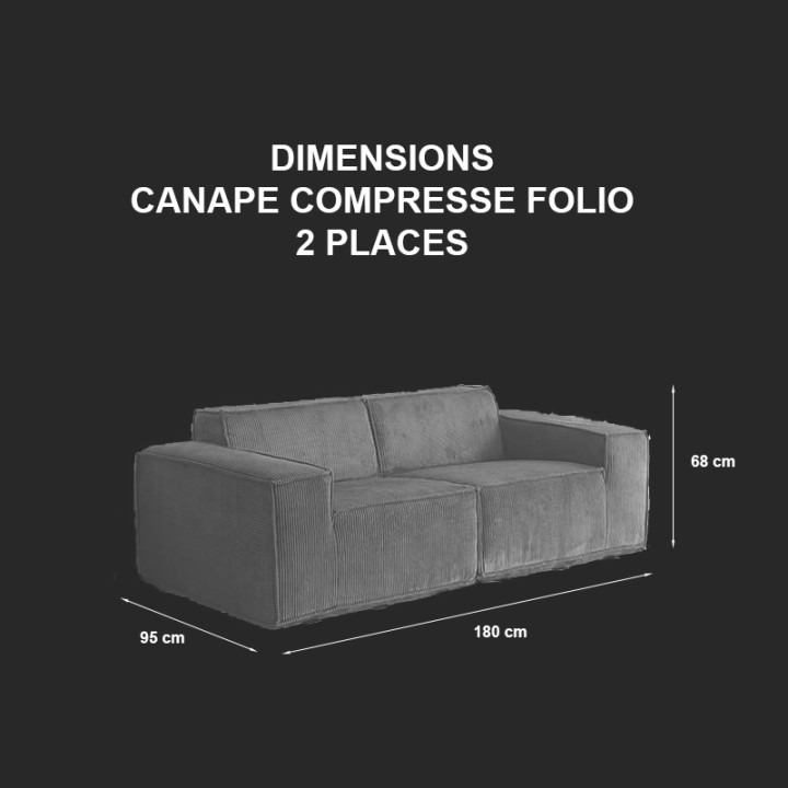 Folio -  Canapé compressé 2 places livraison offerte