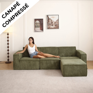 Folio -  Canapé compressé 3 places + 1 pouf livraison offerte