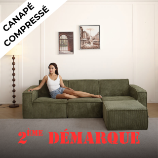 Folio -  Canapé compressé 3 places + 1 pouf livraison offerte
