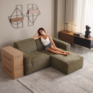 Folio -  Canapé compressé 2 places + 1 pouf livraison offerte